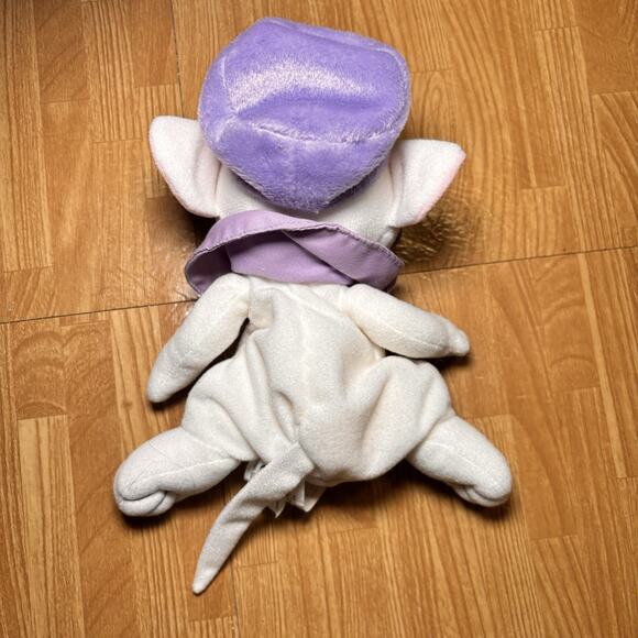 vintage disney the rescuers miss bianca plush purple hat bow toy - Picture 2 of 6